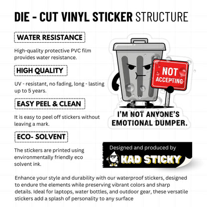 Boundary Setting Sticker - Not Anyone's Emotional Dumpster Decal