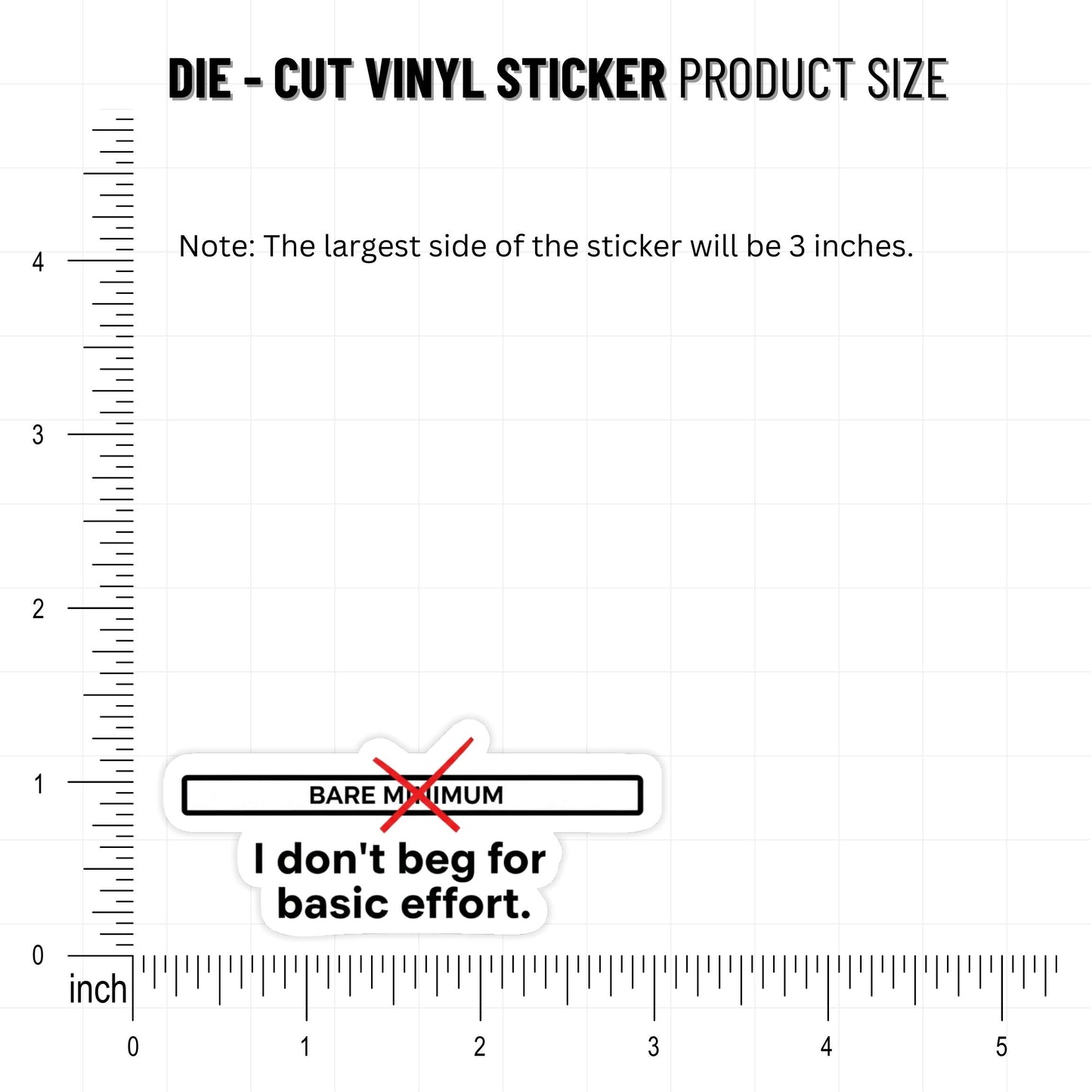 Self Worth Sticker - I Don’t Beg For Basic Effort Vinyl Decal