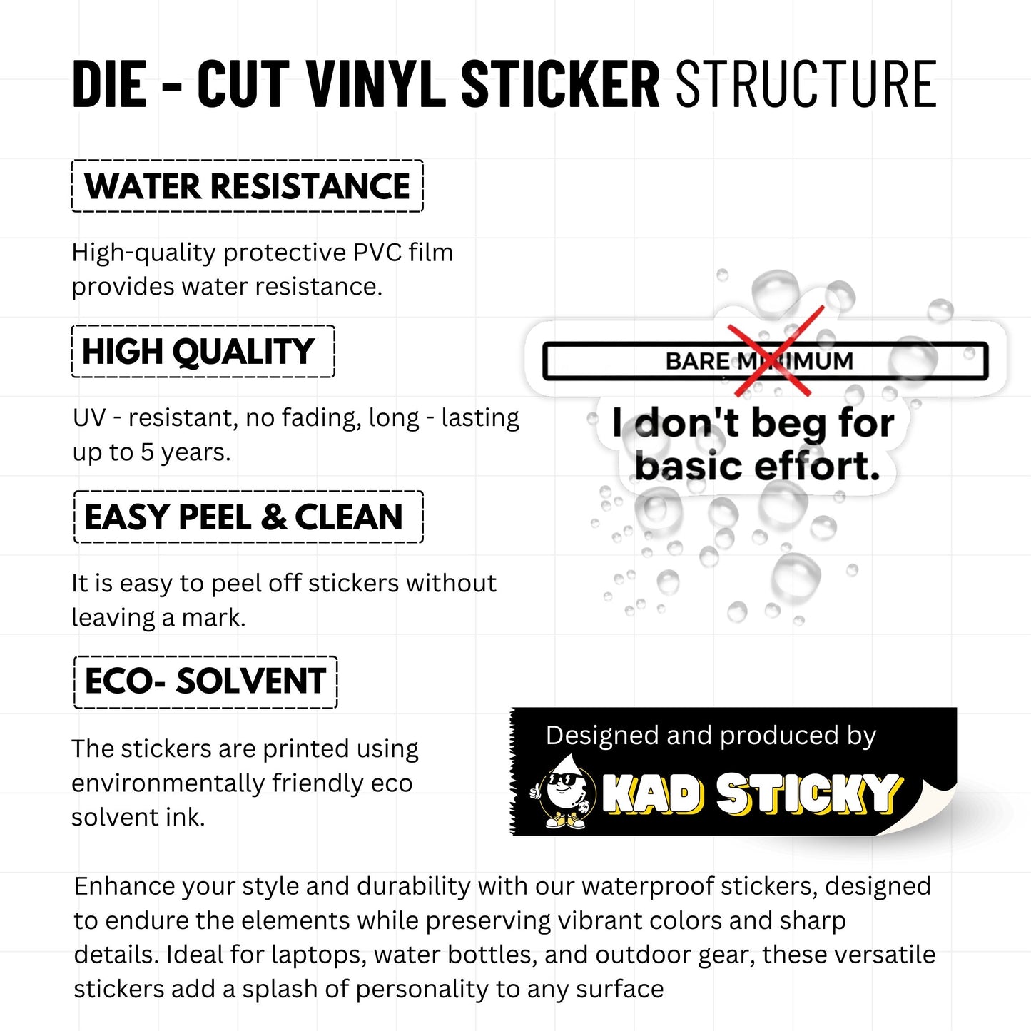 Self Worth Sticker - I Don’t Beg For Basic Effort Vinyl Decal