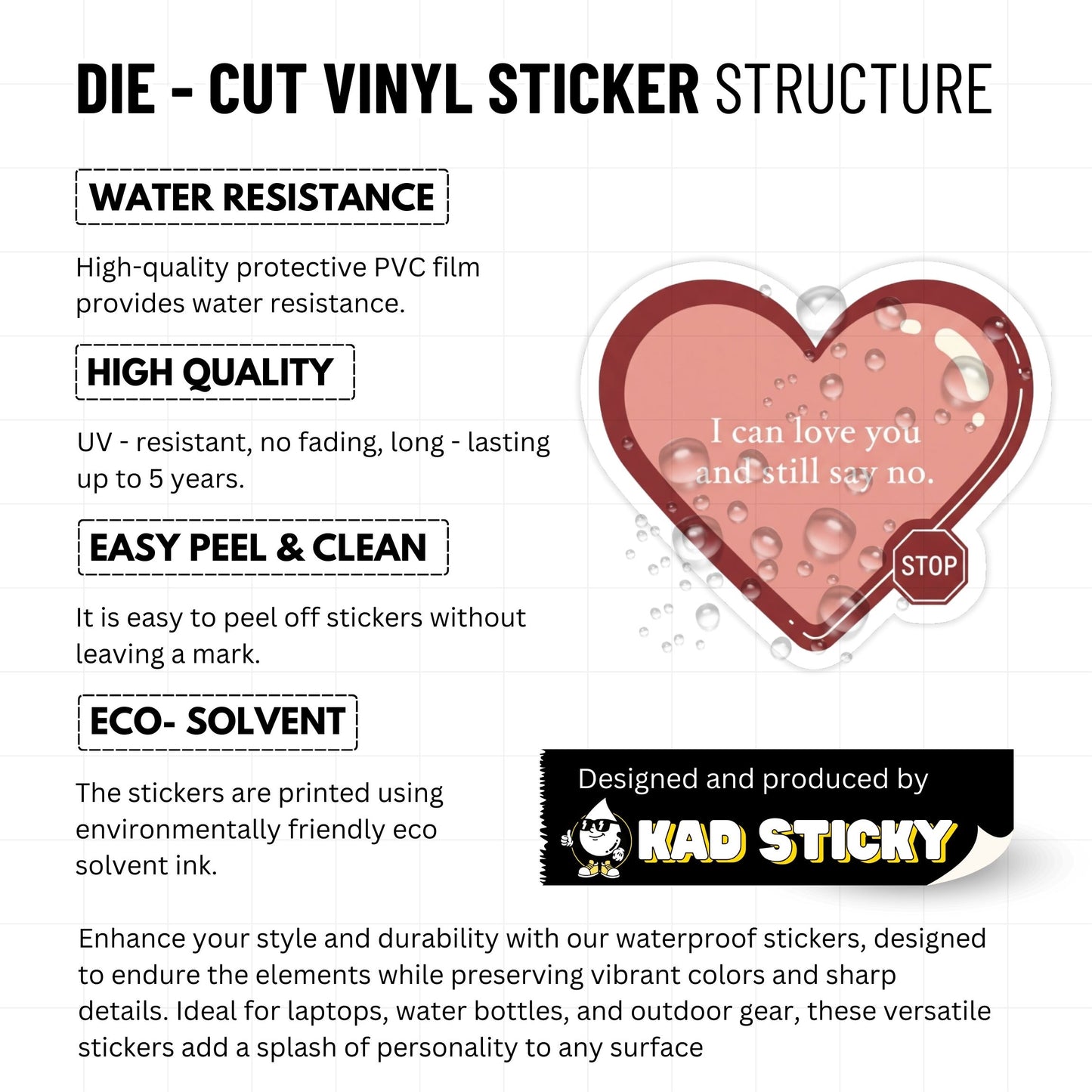 Boundaries Sticker - I Can Love You and Still Say No - Matte Finish