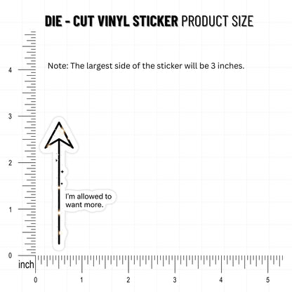 Empowerment Quote Sticker - I’m Allowed to Want More Vinyl Decal