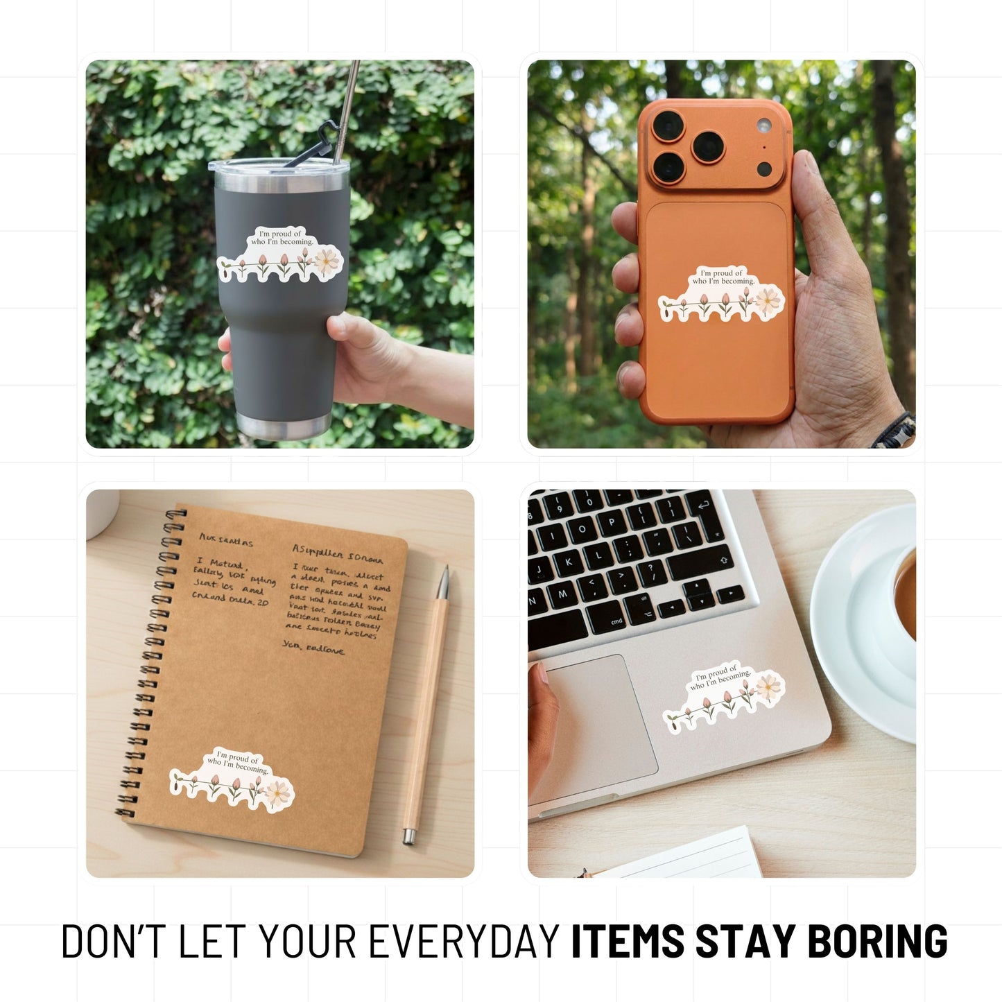 Self-Growth Sticker - I’m Proud of Who I’m Becoming - Bloom