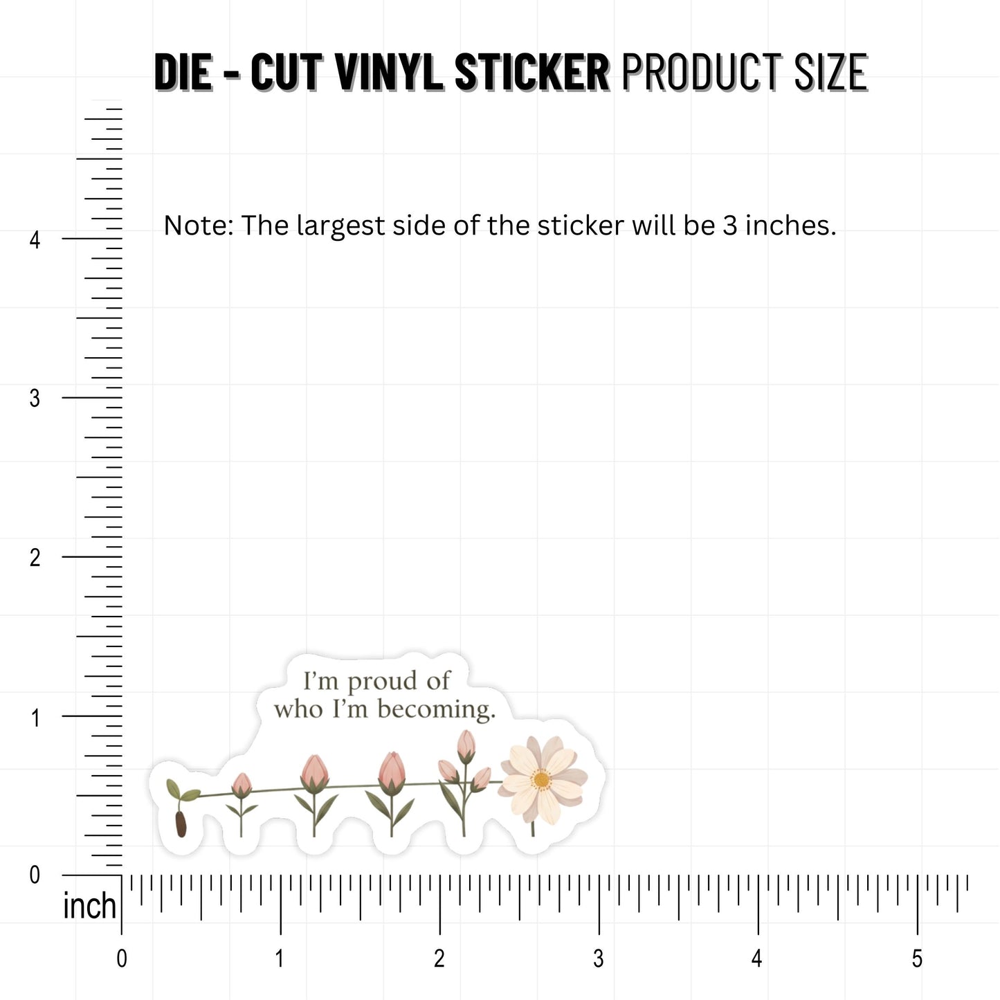 Self-Growth Sticker - I’m Proud of Who I’m Becoming - Bloom