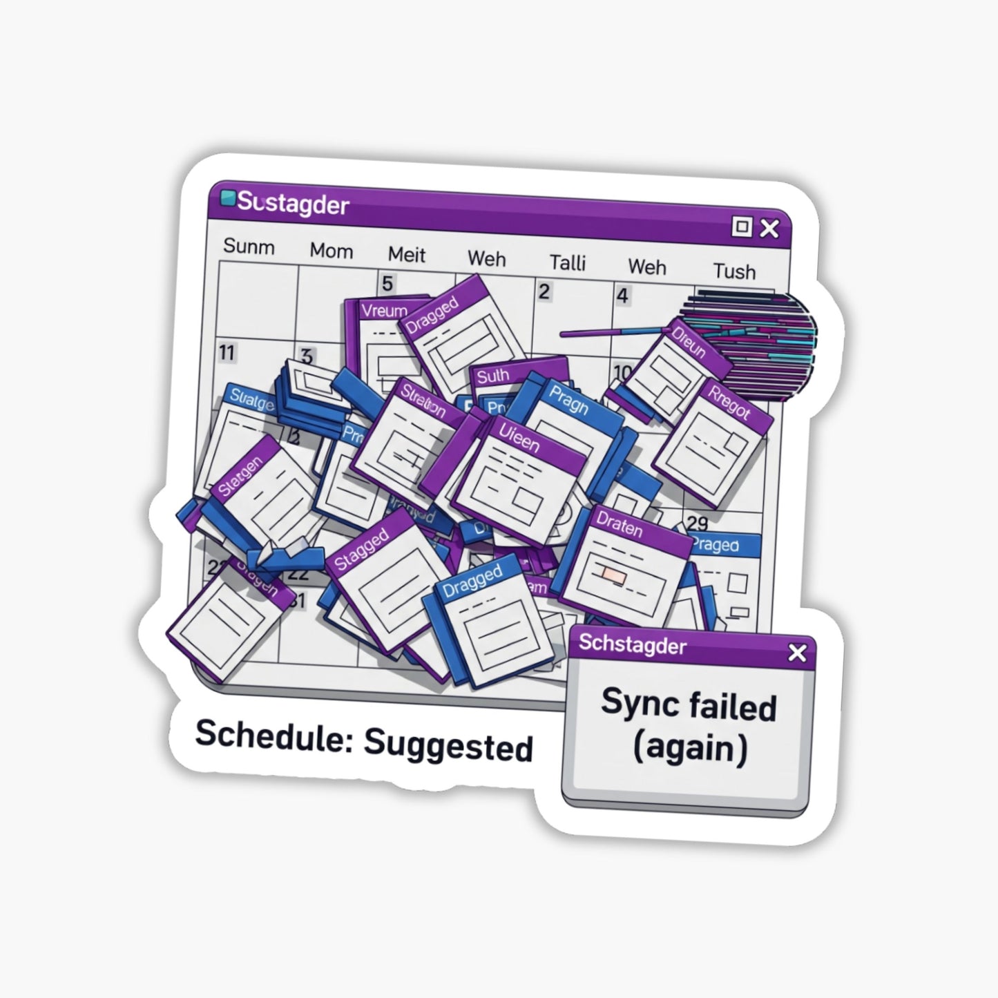 Sarcastic Planner Sticker - Schedule Suggested Retro Tech Vinyl