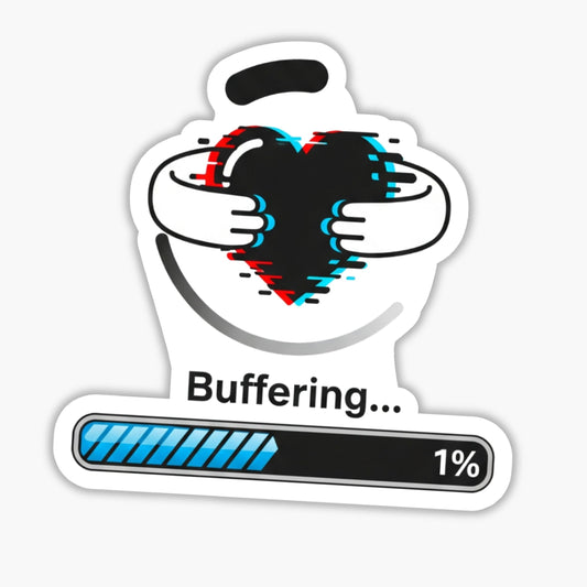 Sarcastic Tech Sticker - Buffering Loading Heart Vinyl Decal