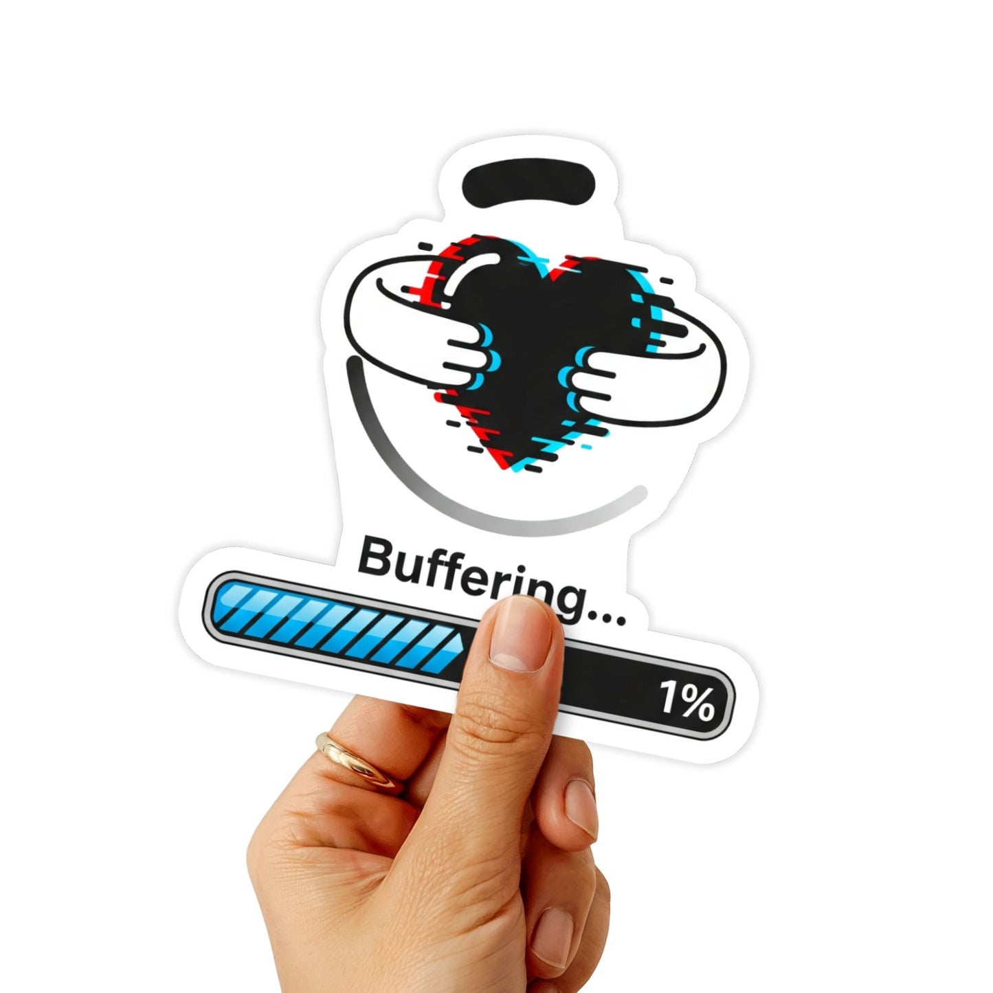 Sarcastic Tech Sticker - Buffering Loading Heart Vinyl Decal