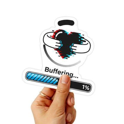 Sarcastic Tech Sticker - Buffering Loading Heart Vinyl Decal