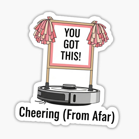 Cheering From Afar Sarcastic Support Sticker for Introverts