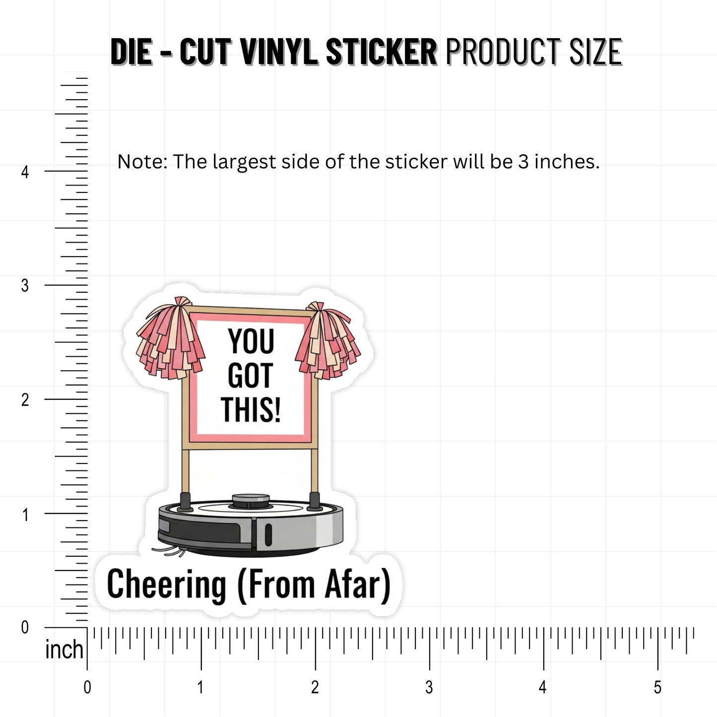 Cheering From Afar Sarcastic Support Sticker for Introverts