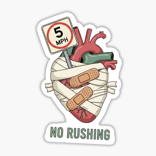 Sassy Boundaries Sticker - No Rushing Healing Heart Vinyl Decal