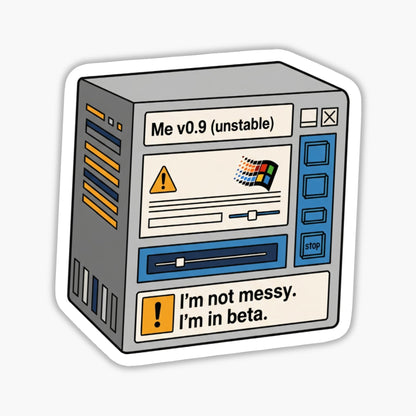 Retro Software Sticker - Funny Beta Version Sarcastic Tech Decal
