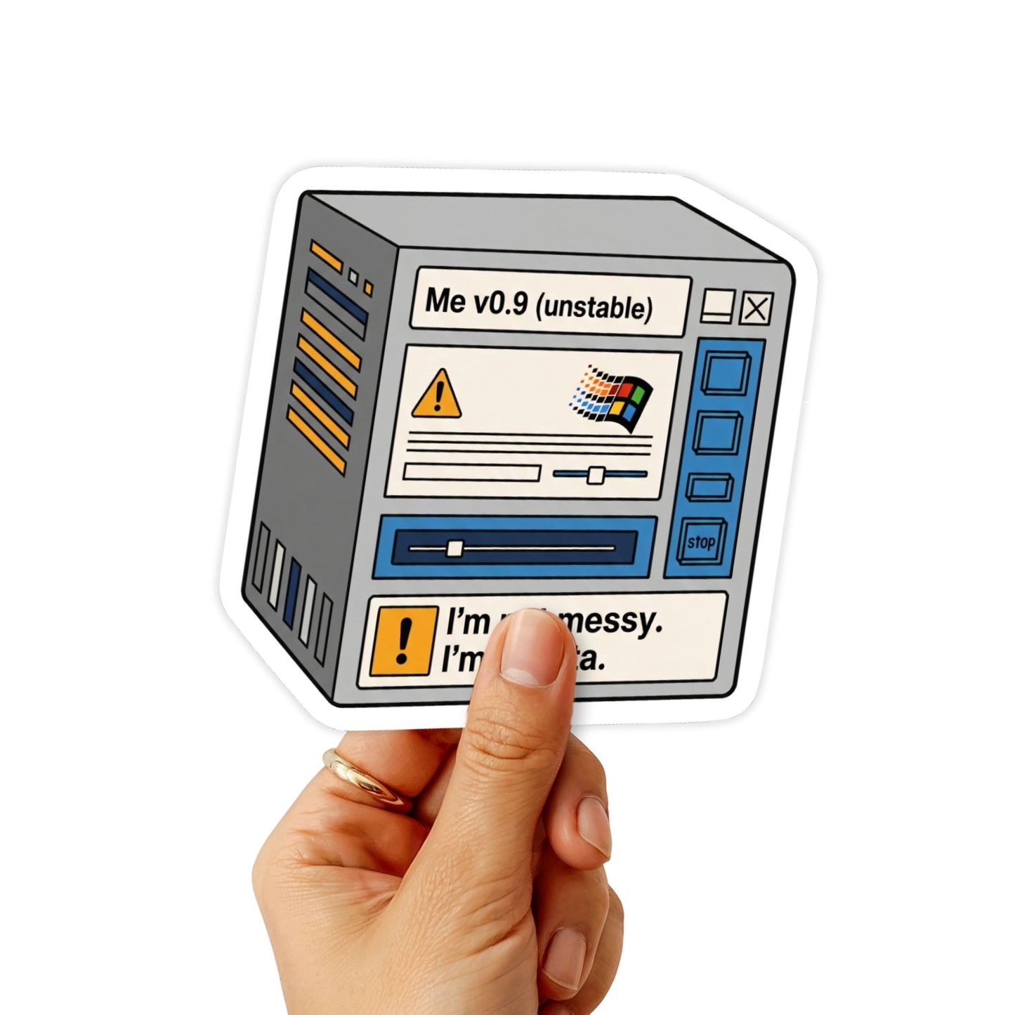 Retro Software Sticker - Funny Beta Version Sarcastic Tech Decal