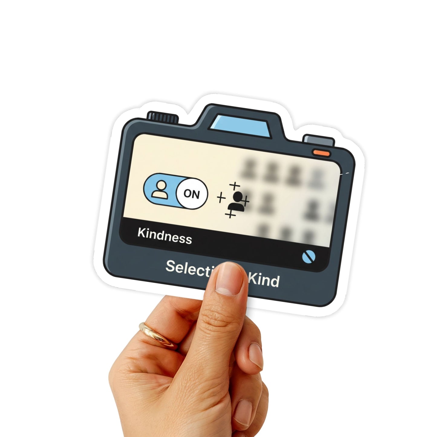 Selectively Kind Sarcastic Quote Sticker - Funny Camera Filter Decal