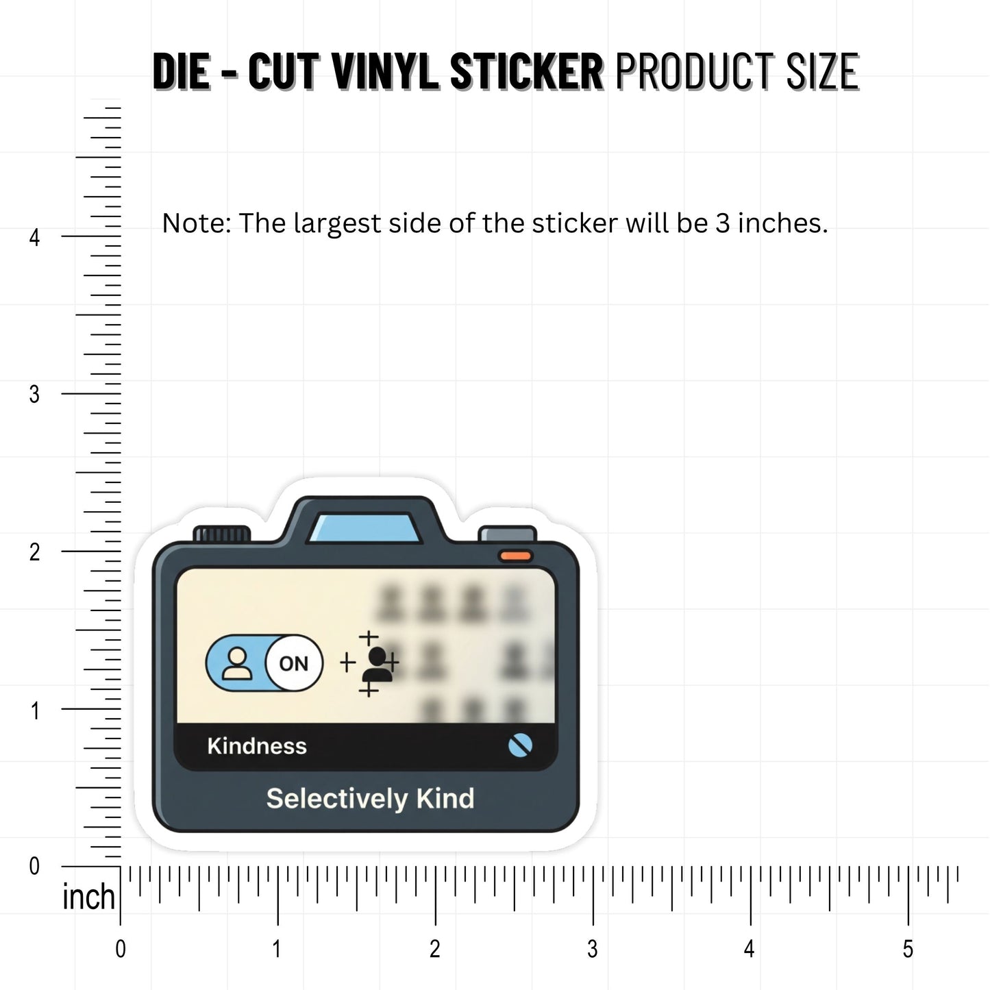 Selectively Kind Sarcastic Quote Sticker - Funny Camera Filter Decal