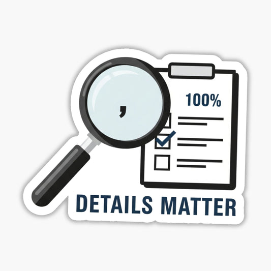 Detail Oriented Sarcastic Sticker - Details Matter Matte Vinyl Decal