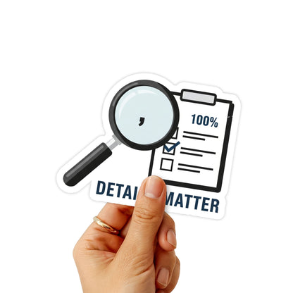 Detail Oriented Sarcastic Sticker - Details Matter Matte Vinyl Decal