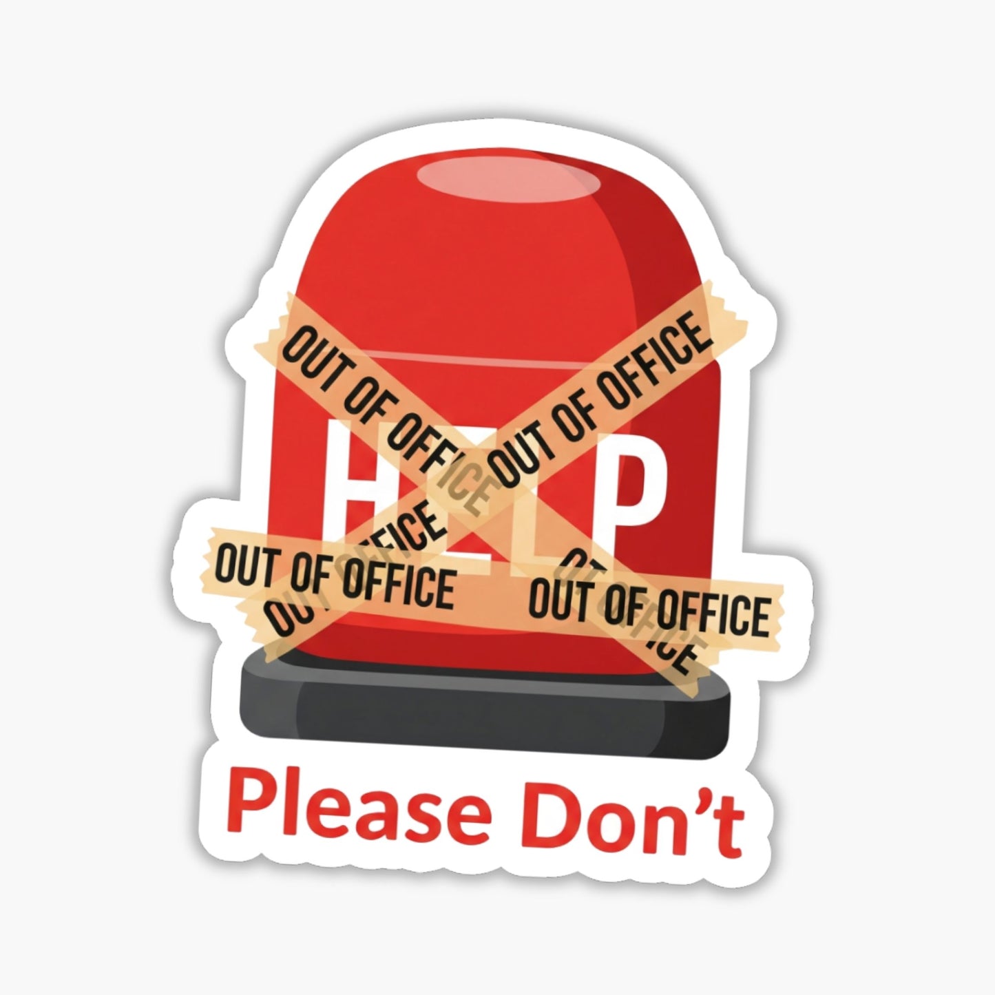 Funny Sarcastic Sticker - Please Don't Help Button Vinyl Decal