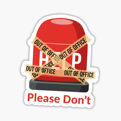 Funny Sarcastic Sticker - Please Don't Help Button Vinyl Decal