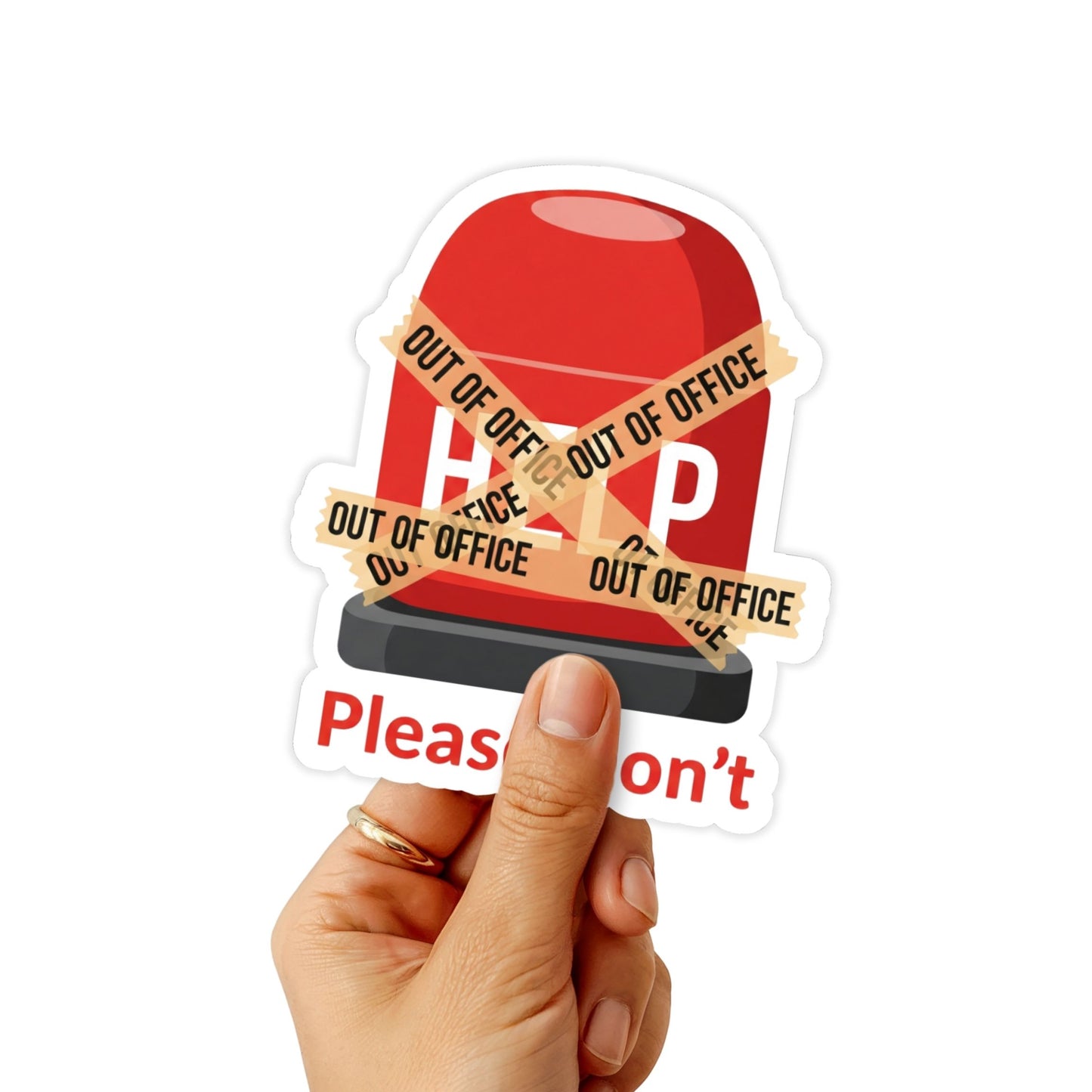 Funny Sarcastic Sticker - Please Don't Help Button Vinyl Decal