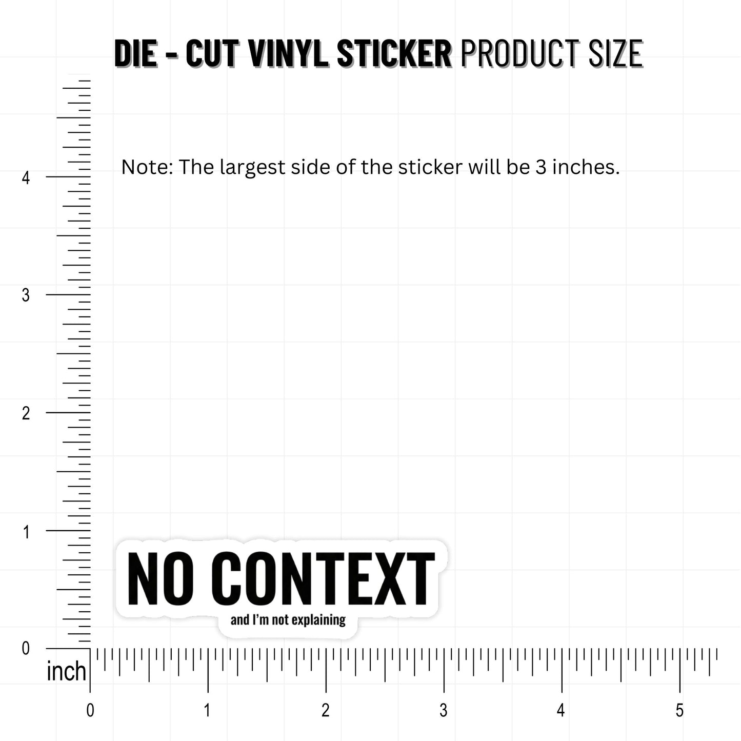 No Context Minimalist Sarcastic Laptop Sticker - Waterproof Vinyl