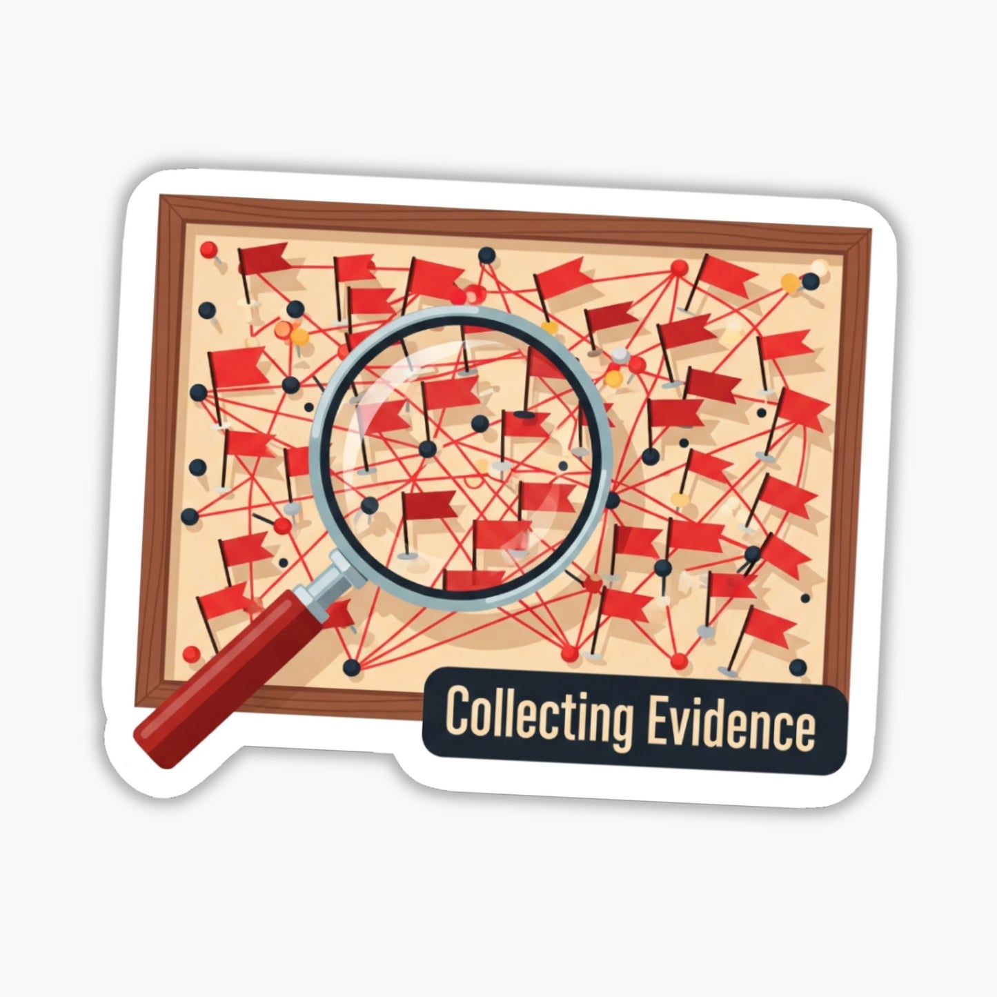 Sarcastic Noir Sticker - Collecting Evidence Funny Detective Decal