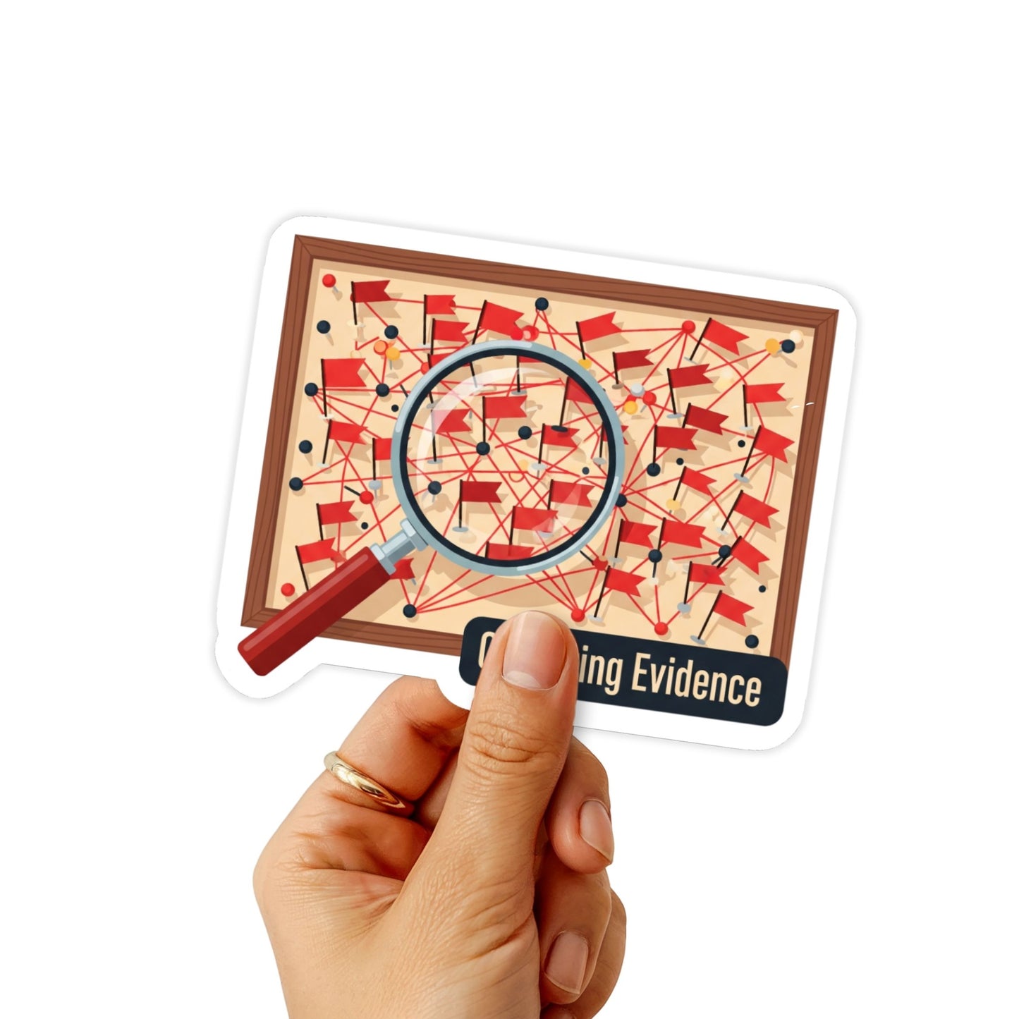 Sarcastic Noir Sticker - Collecting Evidence Funny Detective Decal