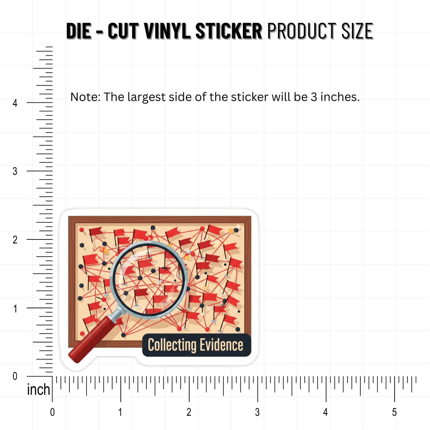 Sarcastic Noir Sticker - Collecting Evidence Funny Detective Decal