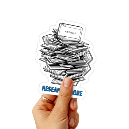 Sarcastic Computer Sticker - Research Mode Chaos Vinyl Decal