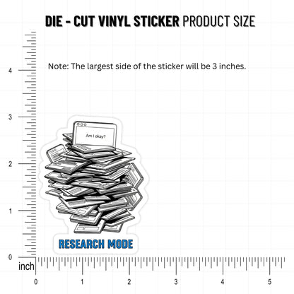 Sarcastic Computer Sticker - Research Mode Chaos Vinyl Decal