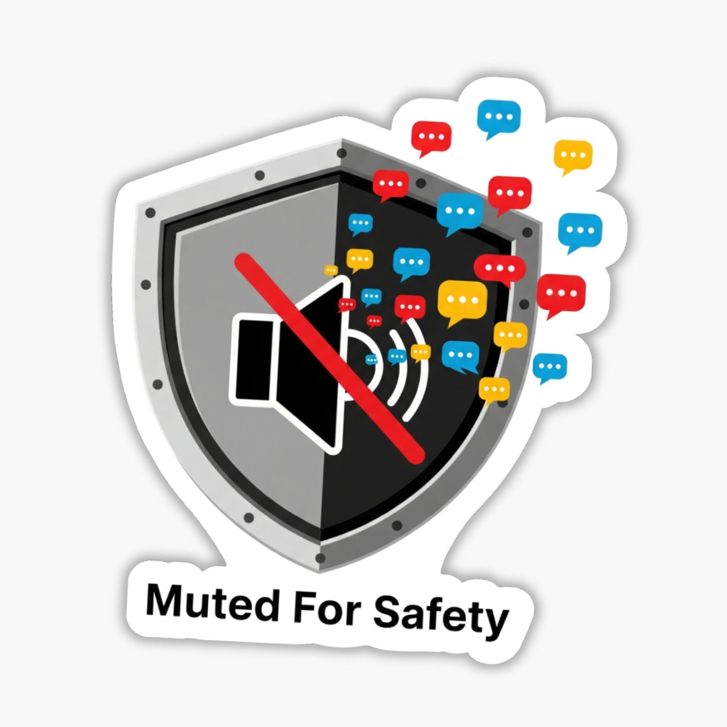 Muted For Safety Sarcastic Laptop Sticker - Funny Tech Decal