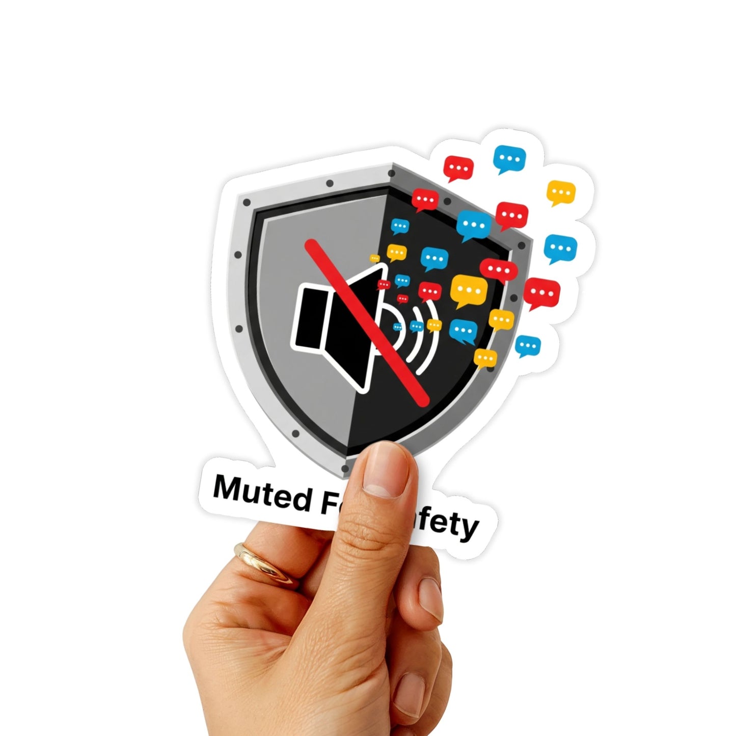 Muted For Safety Sarcastic Laptop Sticker - Funny Tech Decal