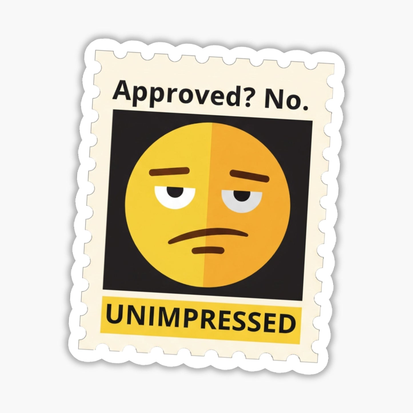 Unimpressed Sarcastic Sticker - Funny Emoji Minimalist Decal