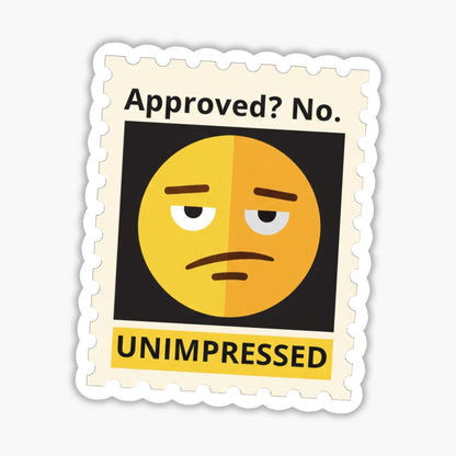 Unimpressed Sarcastic Sticker - Funny Emoji Minimalist Decal