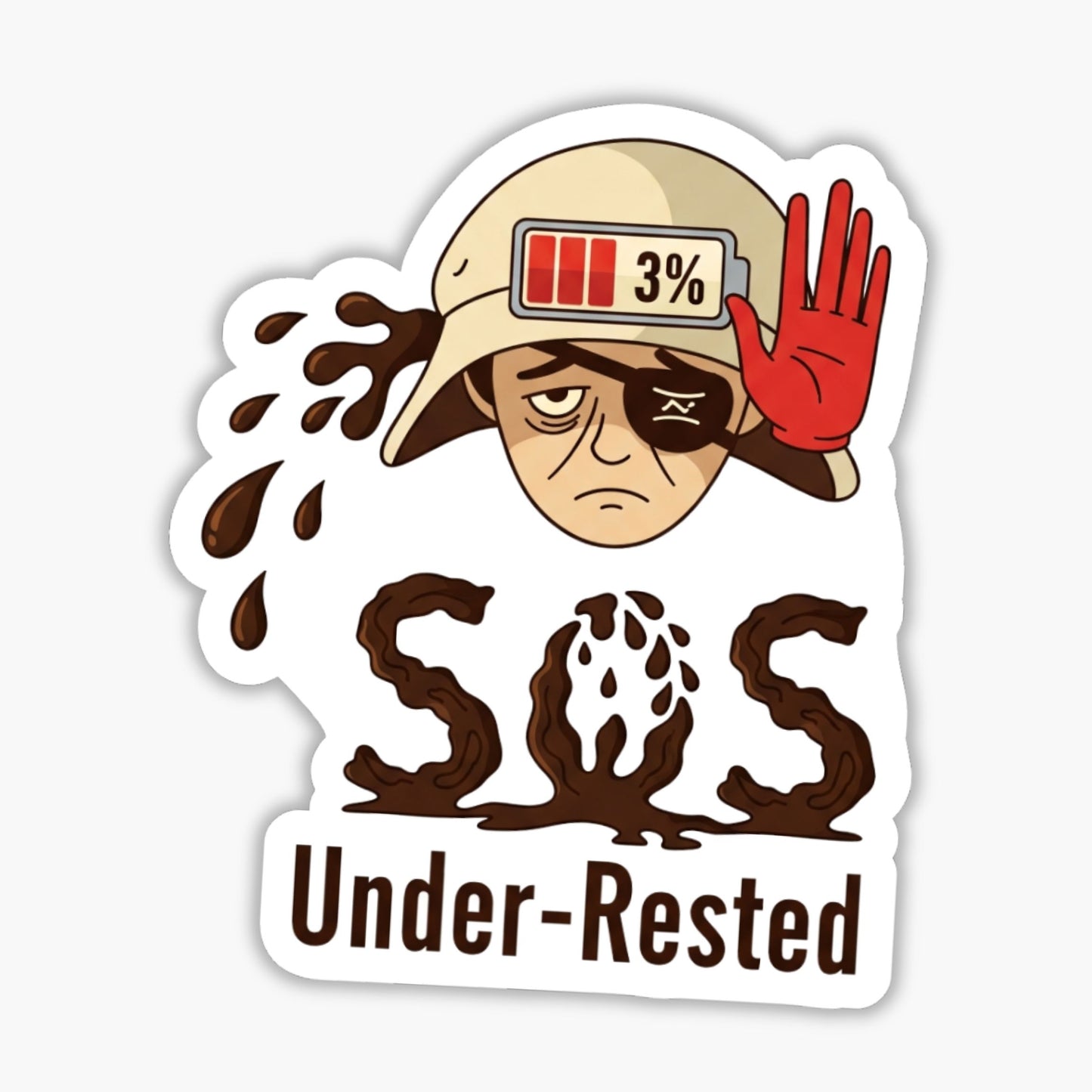 Sarcastic Quote Sticker - Under-Rested Burnout Humor Decal