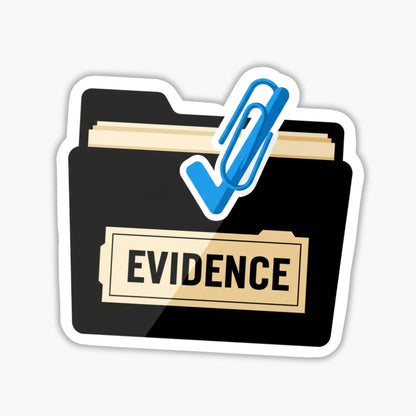 Sarcastic Evidence Folder Sticker - Noir Detective Office Decal