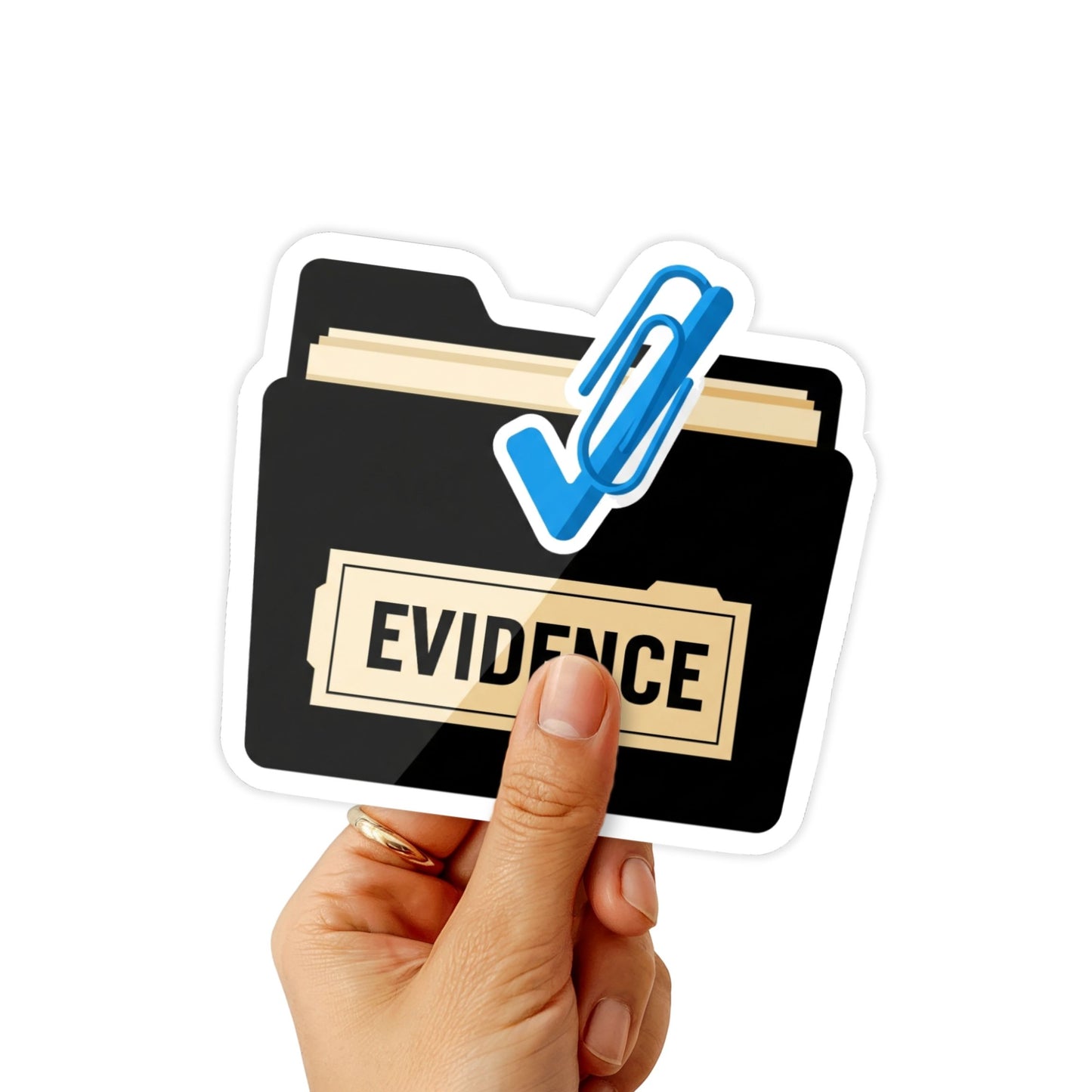 Sarcastic Evidence Folder Sticker - Noir Detective Office Decal