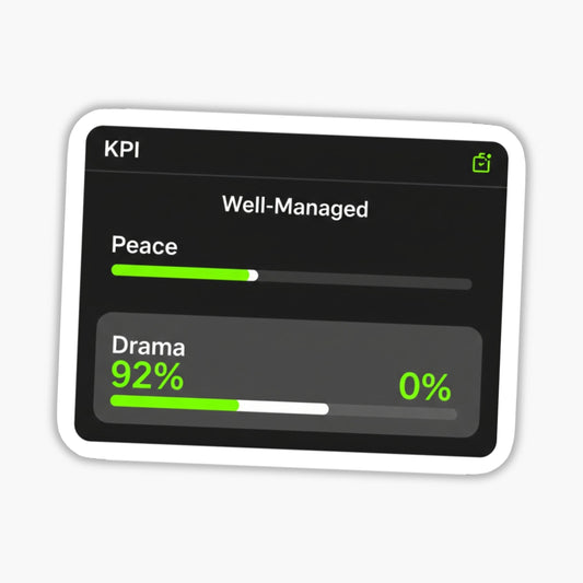 Sarcastic Laptop Sticker - Well-Managed Tech Aesthetic Decal