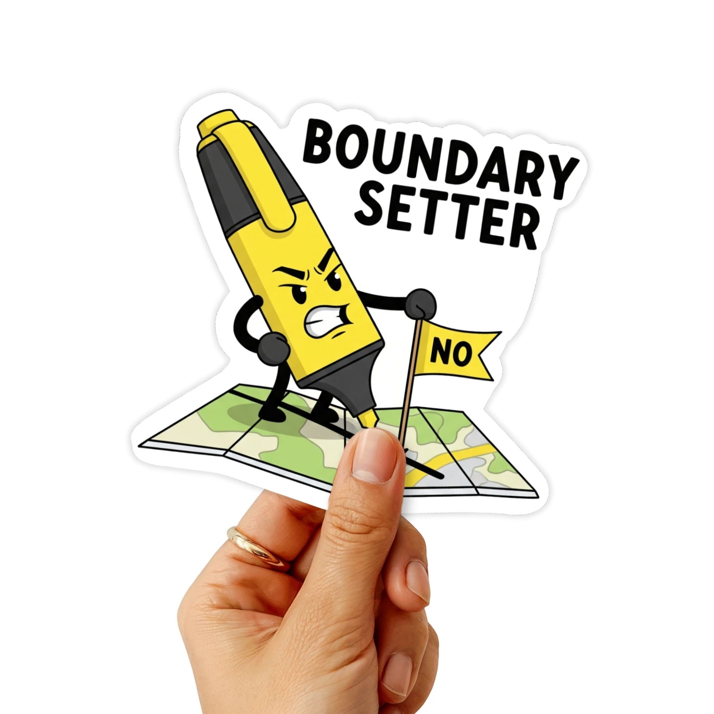 Boundary Setter Sticker Funny Sarcastic Map Quote Decal