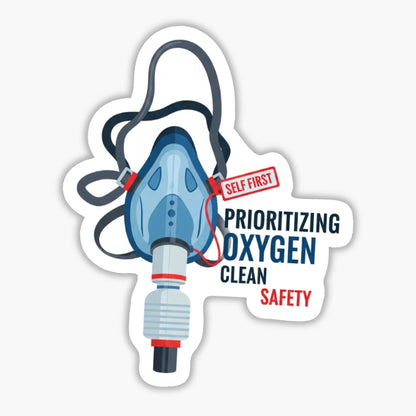 Prioritizing Oxygen Sarcastic Vinyl Sticker for Laptops & Bottles