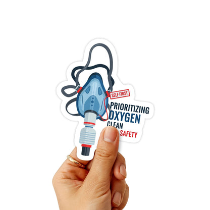 Prioritizing Oxygen Sarcastic Vinyl Sticker for Laptops & Bottles