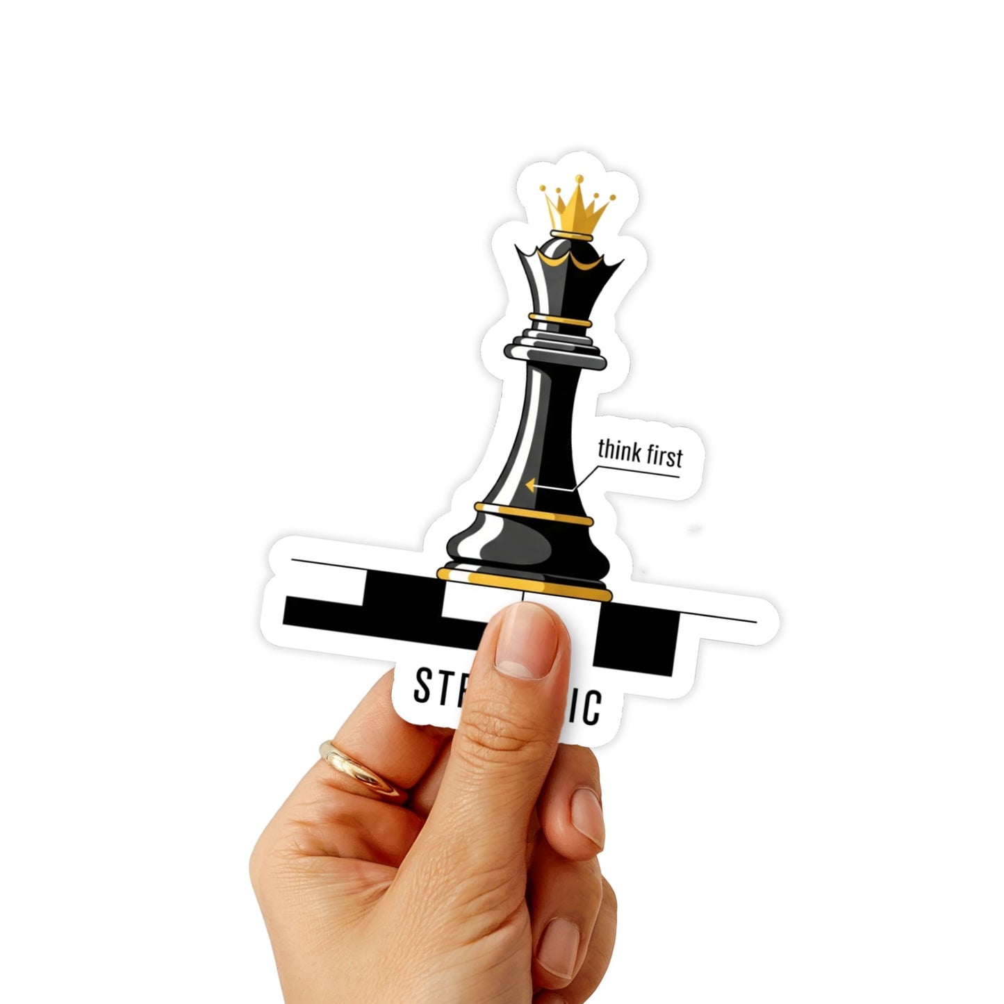 Sarcastic Laptop Sticker - Strategic Chess Queen Witty Vinyl Decal