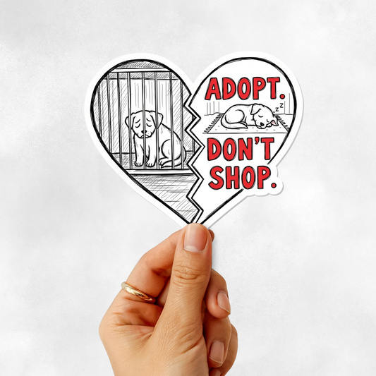 3PCs Adopt Don't Shop Sticker | Pet Rescue Vinyl Decal for Cat Dog Mom