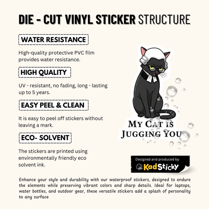 3PCs Funny Judging Cat Sticker | Sassy Cat Lover Gift | Vinyl Decal