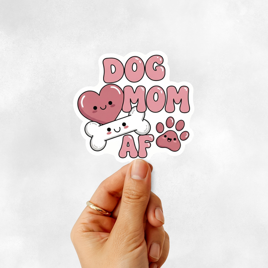 3PCs Dog Mom AF Sticker | Cute Vinyl Decal for Dog Lovers