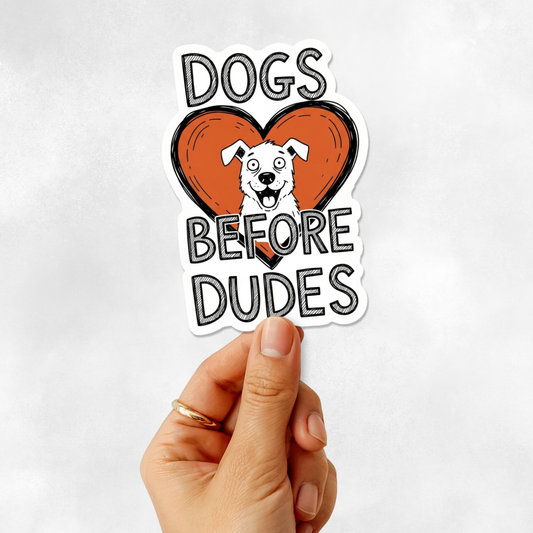 3PCs Dogs Before Dudes Sticker Funny Dog Mom Waterproof Vinyl Decal