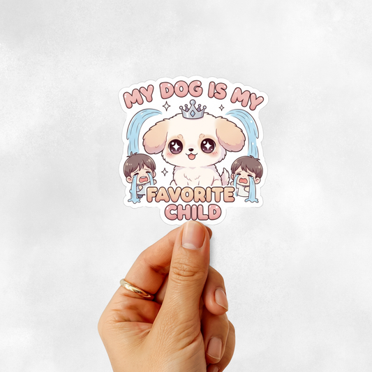 3PCs Funny Favorite Child Dog Sticker | Sarcastic Dog Mom Vinyl Decal