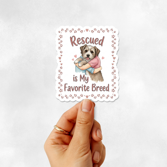 3PCs Rescued Breed Sticker | Dog Mom Decal | Shelter Pet Love Vinyl