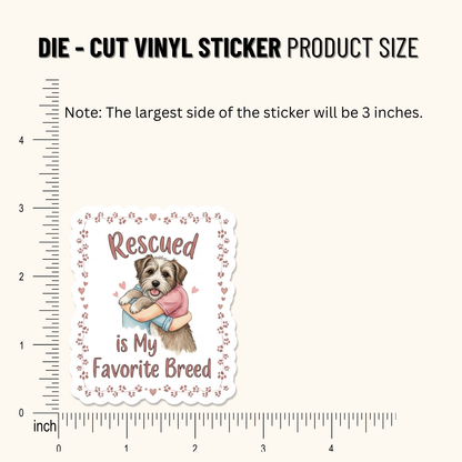 3PCs Rescued Breed Sticker | Dog Mom Decal | Shelter Pet Love Vinyl