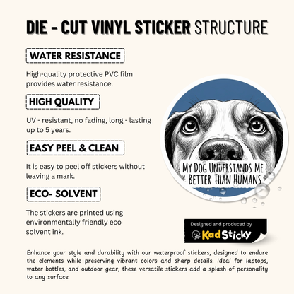 3PCs Dog Understands Me Sticker | Funny Dog Mom Gift | Vinyl Decal