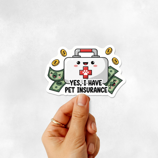 3PCs Funny Pet Insurance Sticker for Cat Dog Mom, Vinyl Decal
